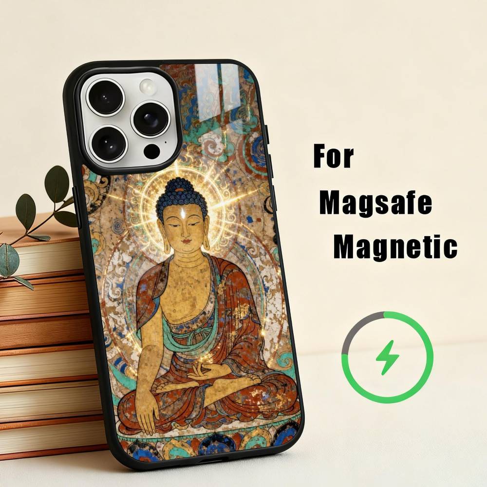 Чехол для телефона B-Buddha Art Для iPhone17,16,15,14,13,12,11 Plus,С крышкой для магнитной беспроводной зарядки