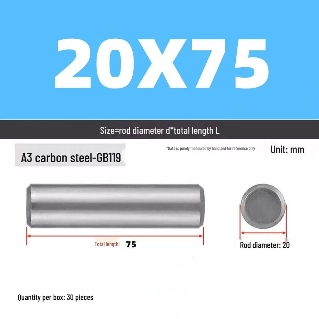 Цилиндрический штифт, GB119, A3, Натуральный, M16-M20 Полный ассортимент