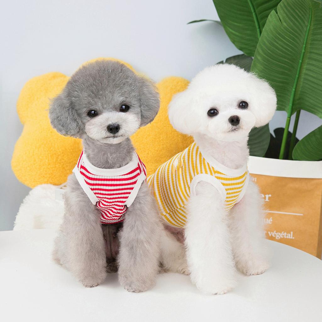 Spring and Summer 2023 Pet Clothes Puppy Clothing Teddy Clothes Vest Striped Vest Pet Clothing