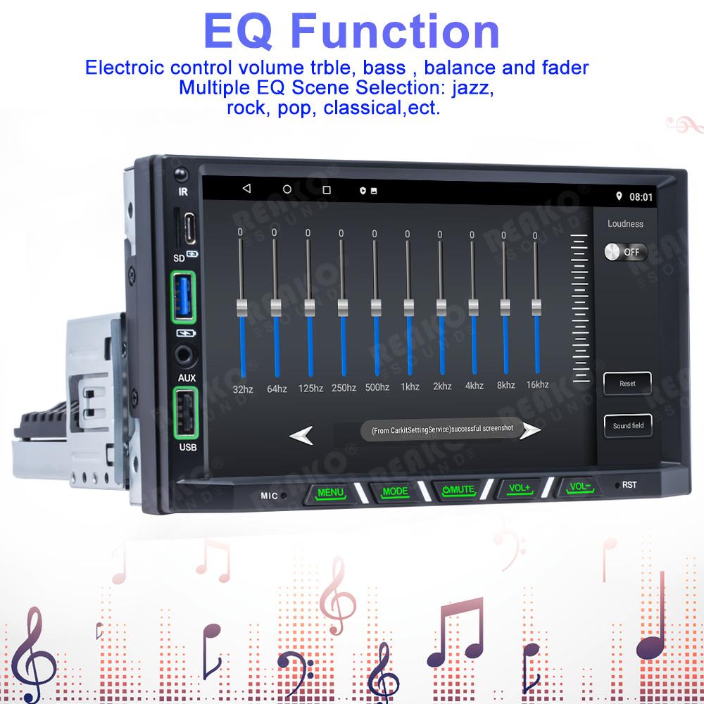 Reakosound 7'' Android Car Radio CarPlay Universal Car Gps Screen Adjustable 2 DIN Car Stereo Radio Navigation Player Head Unit