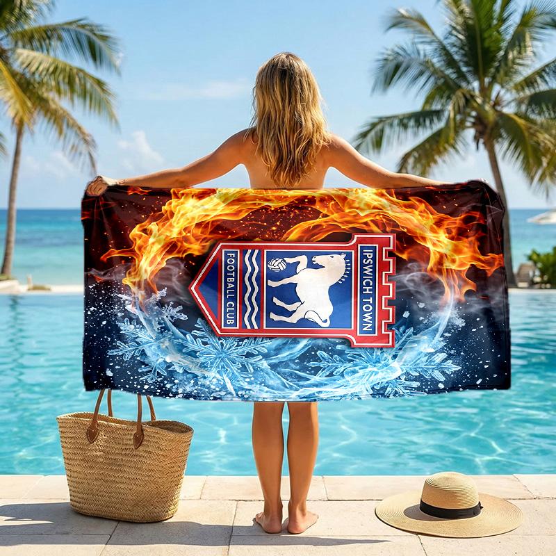 Ipswich Town Football Beach Towel Soft Microfiber Summer Towel Quick Dry Absorbent Towel for Beach Swimming Pool Travel