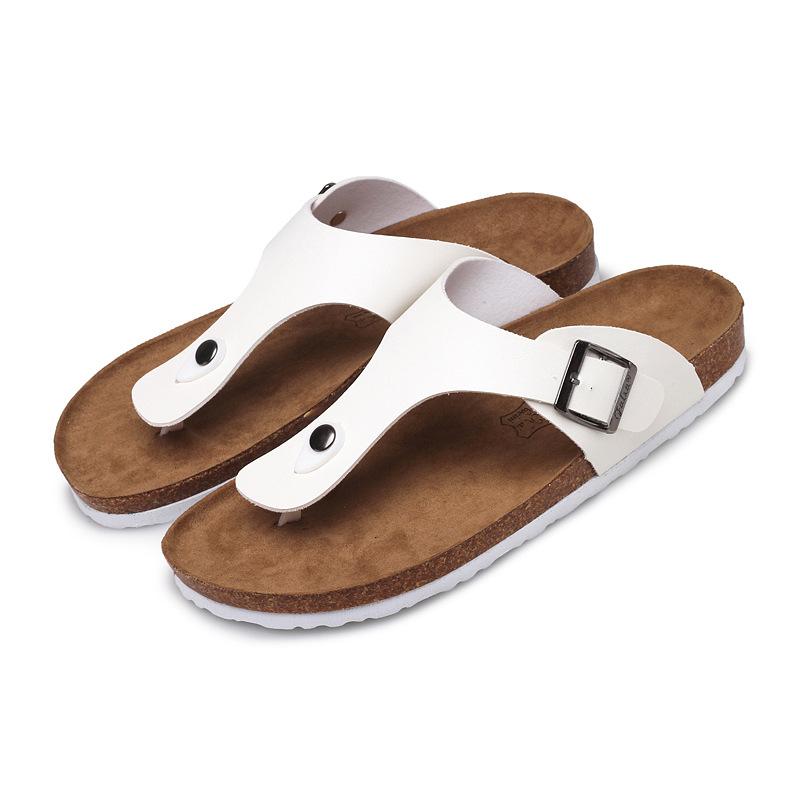 Flip Flops Men'S Leather Mule Clogs Slippers High Quality Soft Cork Slides Footwear For Men Women Unisex 35-45 Flip Flops