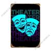 Theater Masks Retro Metal Sign Bar Decoration Funny Wall Cave Tin Sign Poster