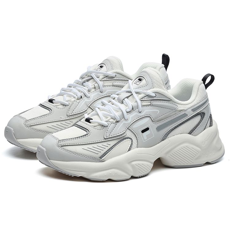 Fila Крылья Ткань Синтетическая кожа Легкие Спортивные Низкие Повседневные Кроссовки Женские кроссовки Белый Серый F12W226118FSA