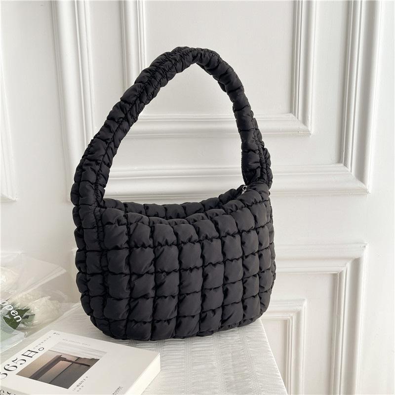 Fashionable Underarm Bag New Cloud Bag Niche High-end Shoulder Bag Down Bag Women Large Capacity Pleated Bubble Bag