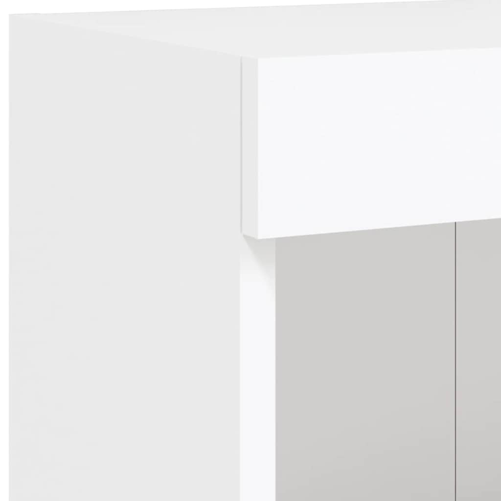 6 Piece TV Wall Unit with LED Lighting White Engineered Wood
