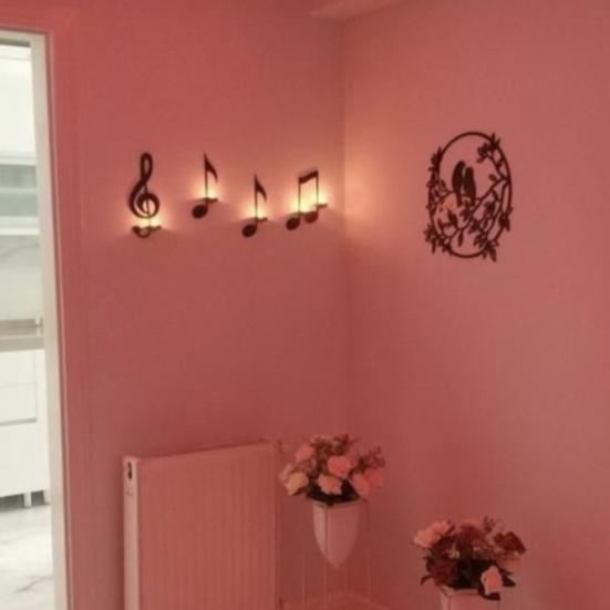 1 комплект, металлический музыкальный держатель для свечей, настенный креативный ручной работы в форме ключа, подставка для чая, подставка для дома