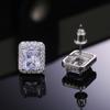 Huitan Delicate Women Stud Earrings Square Shape Shiny Cubic Zircon Luxury Earring for Party Nice Present Female Fashion Jewelry