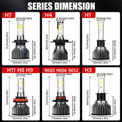 2 шт. H4 LED H7 Фары для автомобилей Лампы Белый COB H1 H3 H11 9012 9005 9006 Мини Противотуманные фары Автомобильные фары Лампы 880
