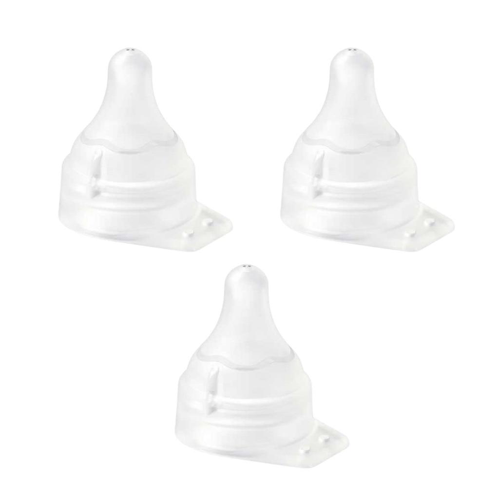 Pigeon Breastfeeding Direct-Attach Nipples, Low-Strain, High-Flow, Set of 3
