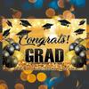 Bachelor Hat Graduation Photography Backdrop Black Gold Glitter Poster Background  Photo Booth