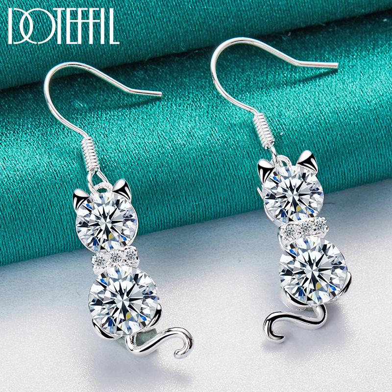 Серьги-кошки из стерлингового серебра 925 пробы, модные украшения