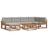 Outdoor Sofa Set with Cushions 7 pcs Natural and Light Grey