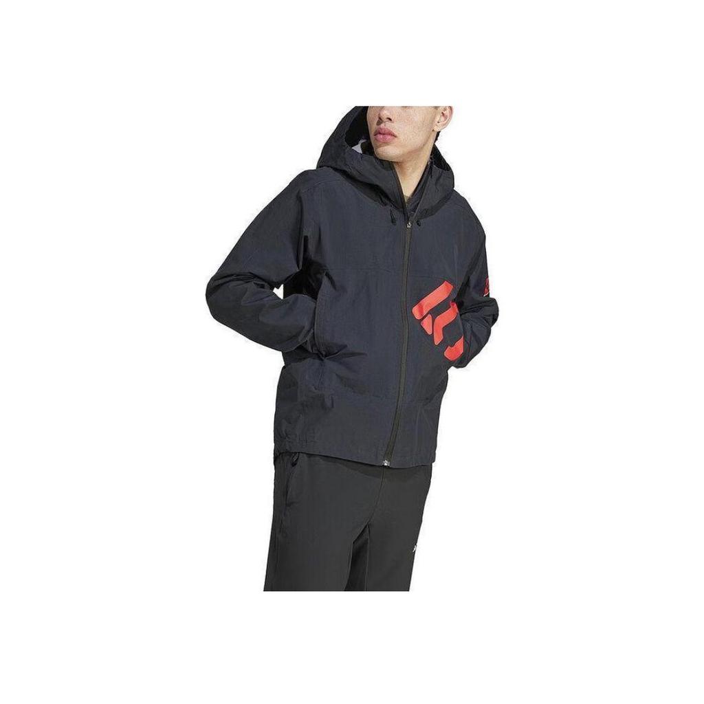 Adidas Повседневная куртка с длинным рукавом и капюшоном на молнии с принтом, мужские куртки черного цвета IP1437