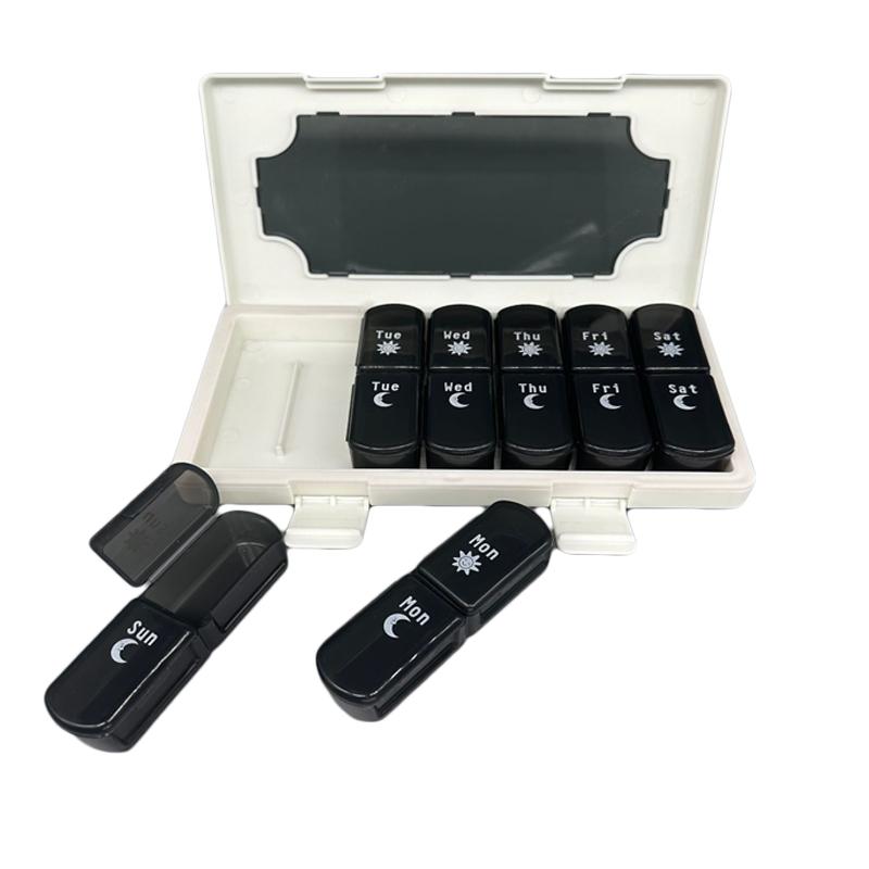 2025 Kairui 14/21/28-grid Sealed Pill Organizer Daily Health Management Travel-friendly Medicine Storage Box
