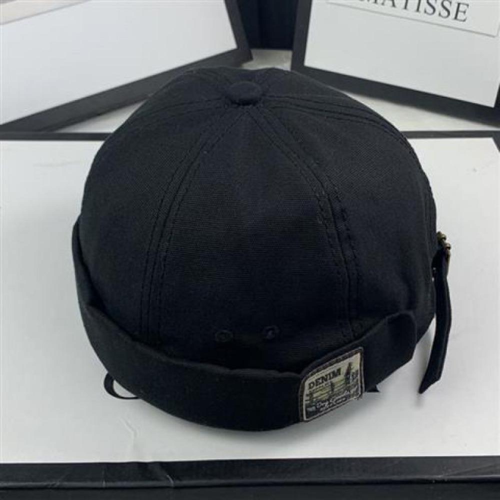Dome Brimless Hat Unisex Solid Color Bucket Cap Vintage Melon Docker Cap Summer