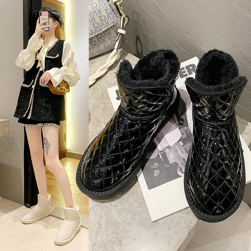 2024 новые зимние женские зимние ботинки, непромокаемые ботильоны на плотной плюшевой танкетке, черные ботинки на платформе, женские Botas De Mujer