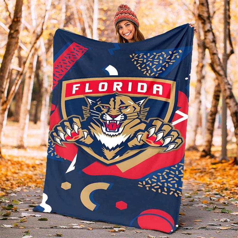 Florida Panthers Flannel Blanket Soft All-Season Throw, Design for Camping, Car Travel, Hiking Sofa, Bed, Office Perfect Gift for Parties