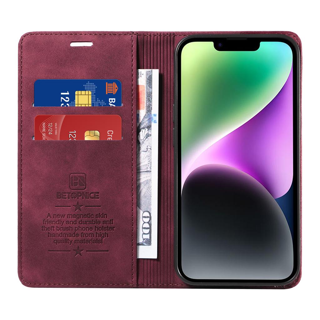 Чехол-кошелек BETOPNICE с магнитной застежкой, блокировкой RFID, подставкой для iPhone 17 Pro, кожаный чехол для телефона