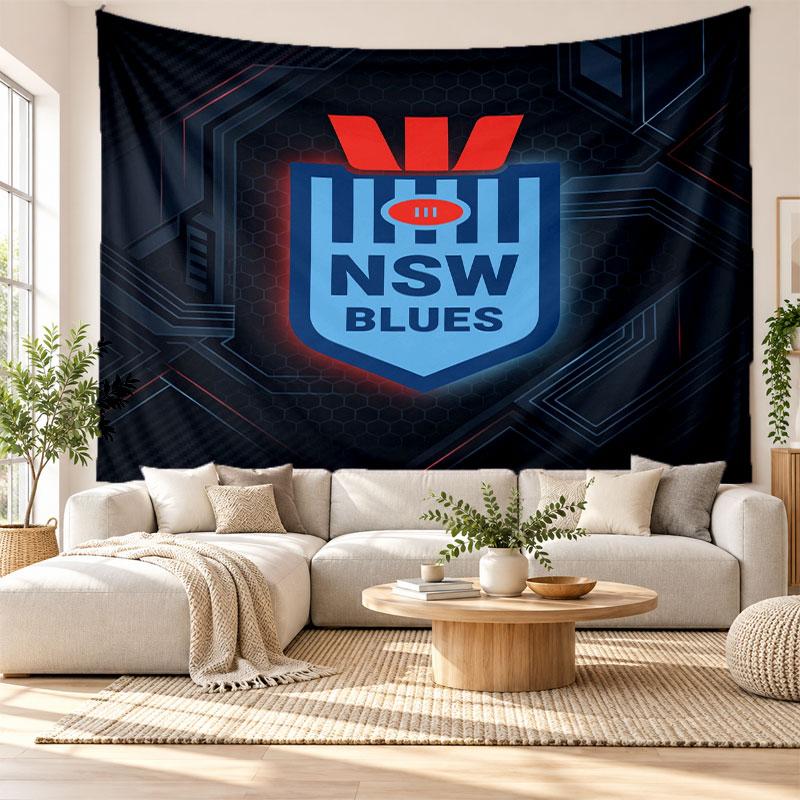 NSW Blues Wall Tapestry, Soft Fabric Wall Hanging, Decorative Backdrop For Bedroom Home Wall Art