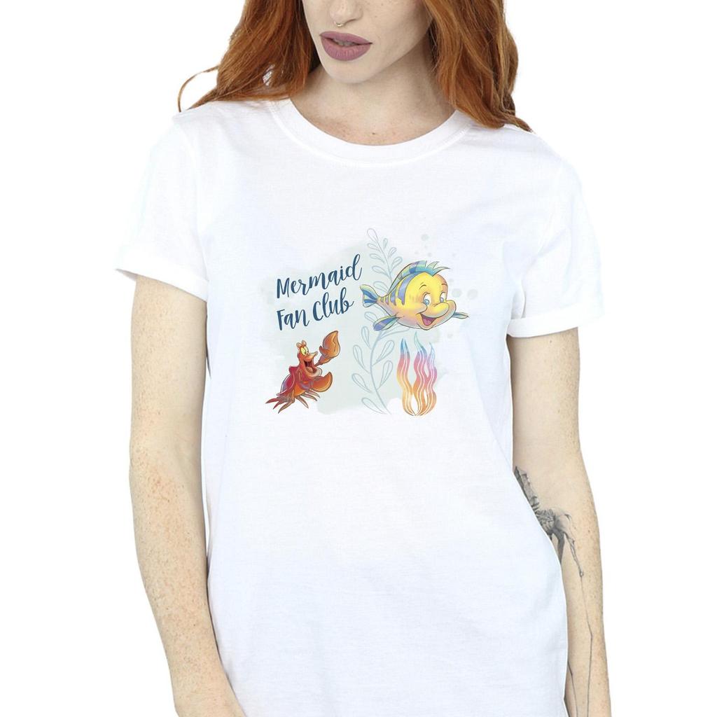 Disney Womens/Ladies The Little Mermaid Club Cotton Boyfriend T-Shirt