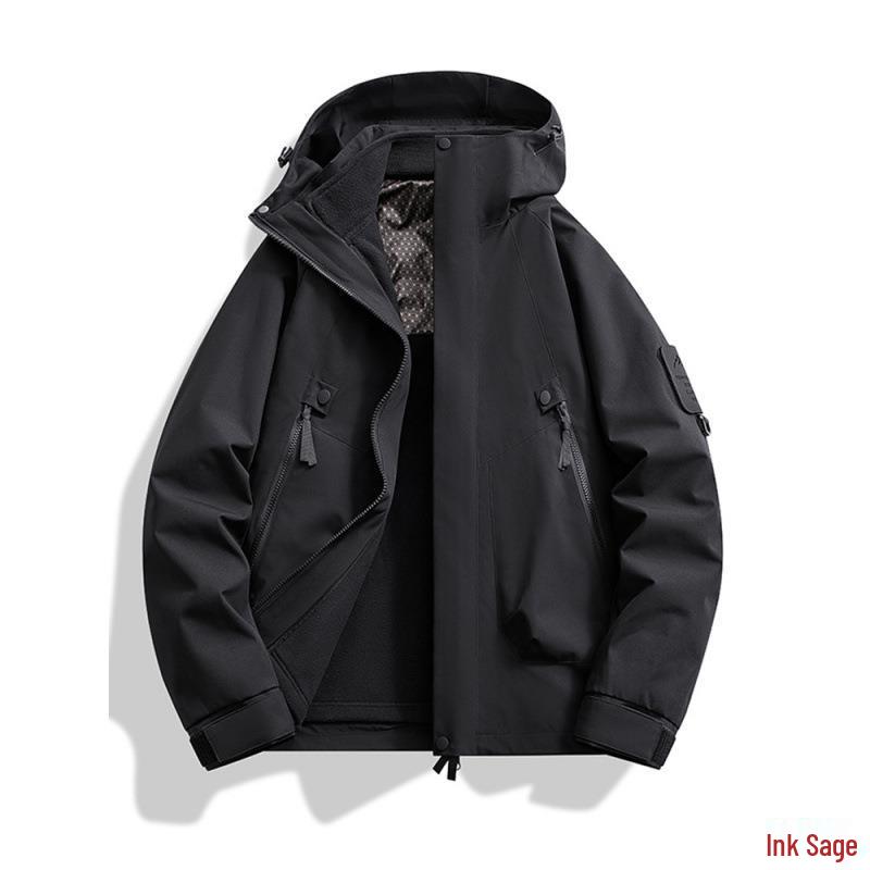 Windproof Waterproof Fleece-Lined Mountain Windbreaker Jacket for Skiing & Hiking