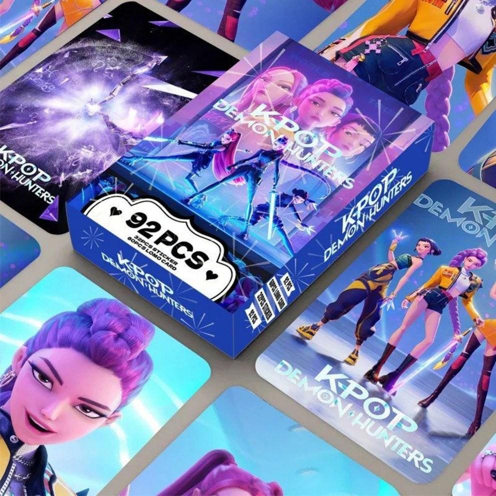 K-pop Охотники на демонов Набор фотокарточек из 60 фотокарточек и 32 наклеек Неофициальные товары Kedehun Hunttrix