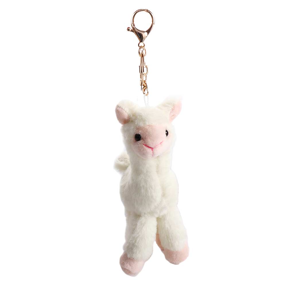 Decoration Handmade Key Trinket Alpaca Keychain Animal Keyring Sheep Key Ring Stuffed Toy Keychain