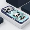 Синий Чехол с Рисунком Панды для iPhone 17 Pro Max Funda iPhone 16 Pro Max 15 14 13 12 11 Air 16E Силиконовый Чехол с Текстурой Кожи