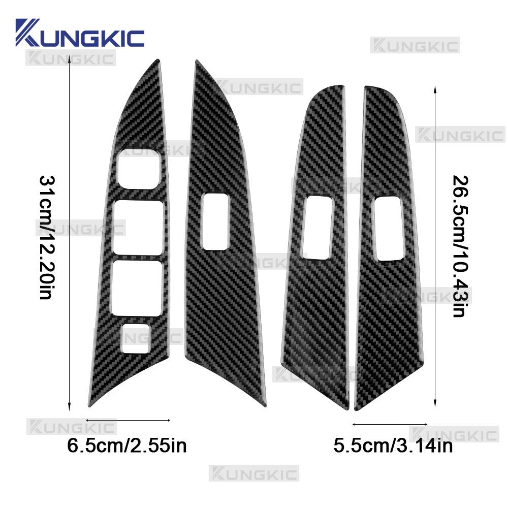 For Mazda 3 BK 2004 2005 2006 2007 2008 2009 Window Control Panel Trim LHD RHD Real Soft Carbon Fiber Sticker Car Accessories