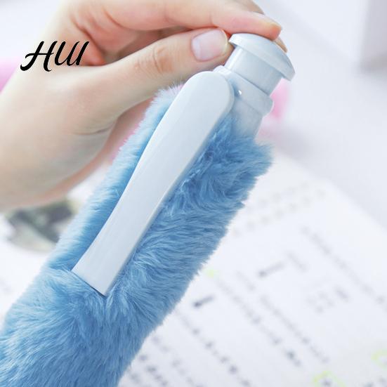 Novel Stylus Pen Giant Plush Click Pens Fluffy Press Ballpoint Fun Party Mechanism Favor Novelty Writing Tools for School Journaling Gifts Soft Animal