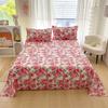 Red Flower Printed Flat Bed Sheets for Double Bed Single/Queen/King Reactive Printed Top Sheets for Beds Sabanas Cama 150x200