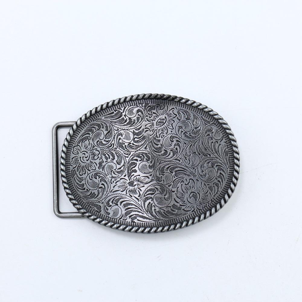 Zinc Western Denim Belt Buckle Celtic Engraved Retro Belt Button Head