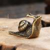 1 Piece Make Old Brass Snail Ornaments Animal Sculpture Mini Tea Pet Zen Garden Decoration Gift Handmade Metal Feng Shui Crafts