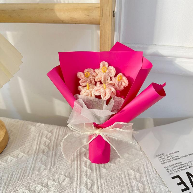 1 шт., украшение дома ручной работы, подарки для свадебной вечеринки, искусственный букет, вязанные крючком цветы, День святого Валентина