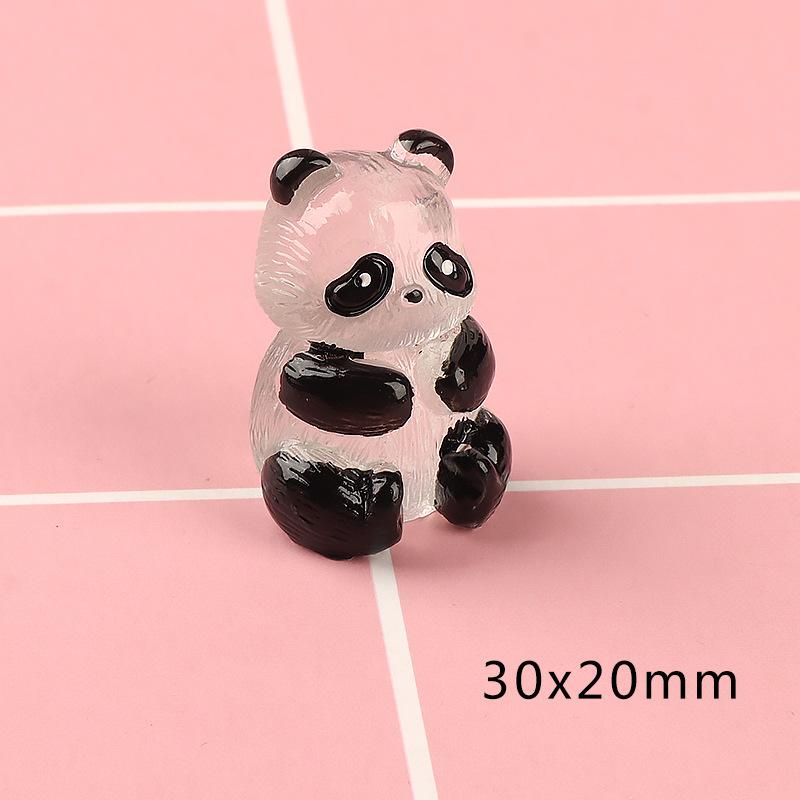 5/1Pcs Glowing Panda Mini Figurines Miniature Panda Micro Landscape Ornament Glowing in Dark Miniature Flower Potted Decor