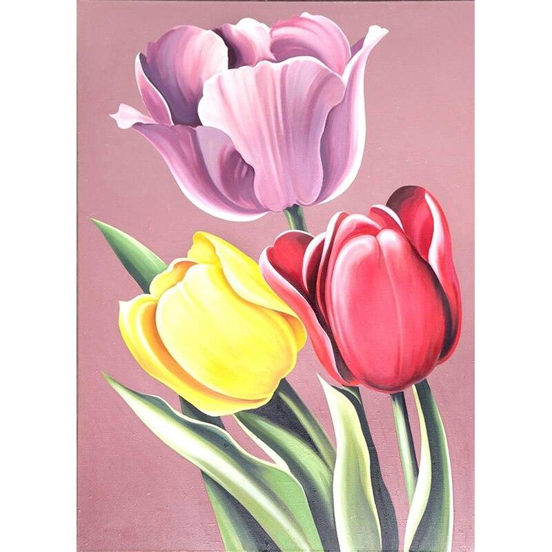 5D DIY Алмазная картина Орхидея Пейзаж Цветочные фотографии Алмазная вышивка Полный круглый горный хрусталь Ремесла Домашний декор Подарок