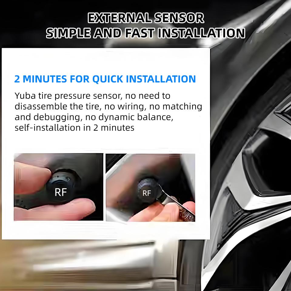 E-ACE K46 Universal TPMS Wireless Car Tire Pressure 4 Sensors Display Solar Intelligent Tyre Pressure Auto Alarm Monitor System