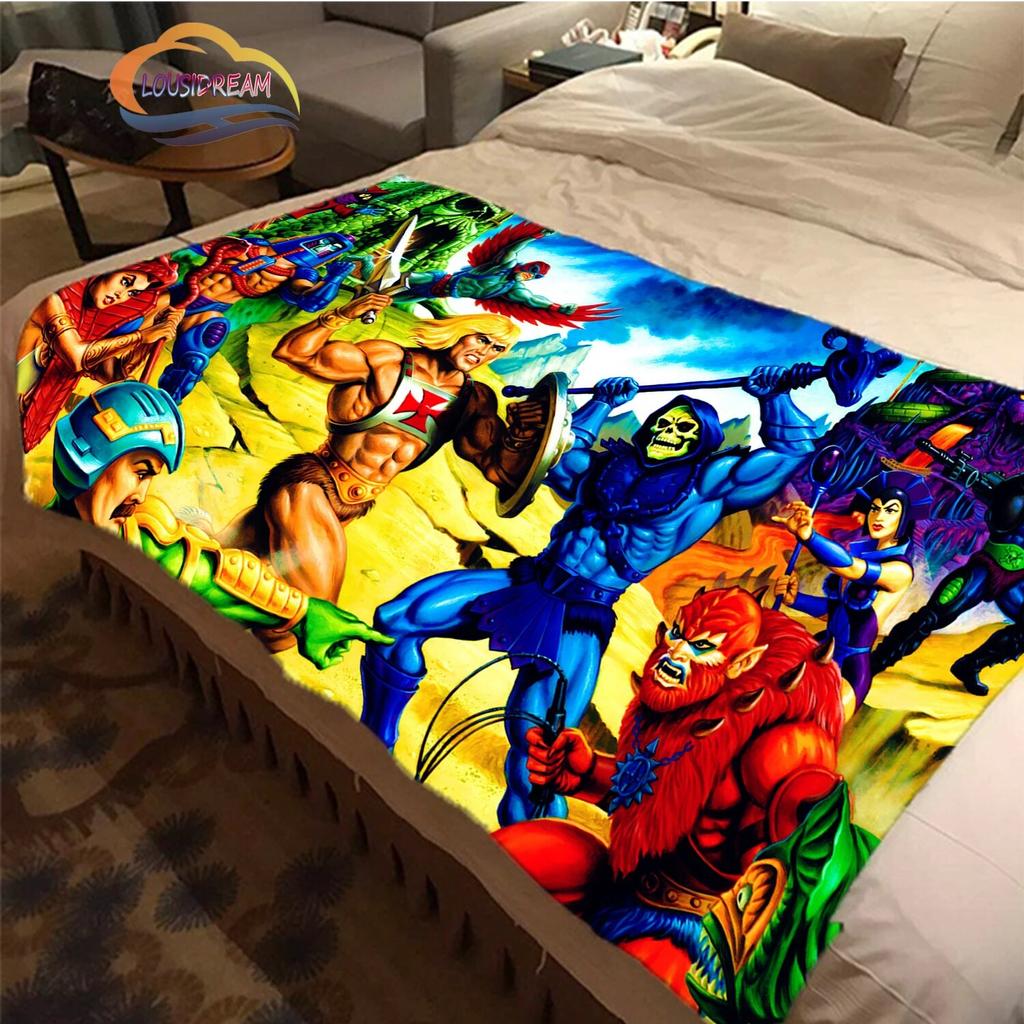 Cartoon Masters of the Universe Wool Blanket Jindian Animation Cashmere Fashion Portable Flannel Warm Camping