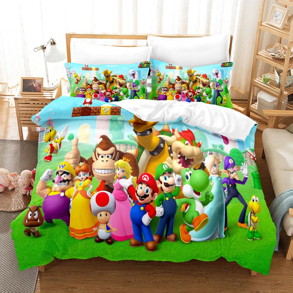 Children'S Animation 3D Digital Printing Three-Piece Set Animation Three-Piece Set Home Textile Bed Sheet Kit