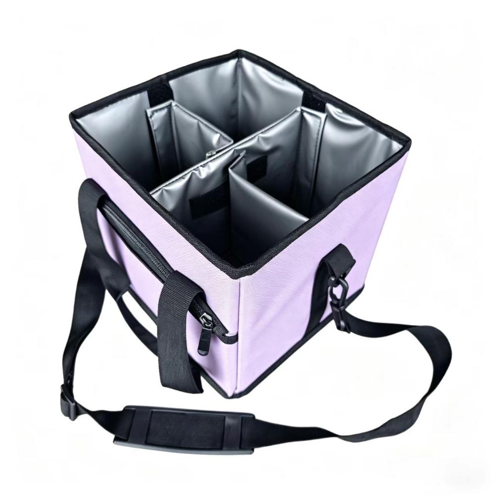 No-Spill Vehicle Drink Storage Bag 4 Compartment Car Cup Storage Pouch Daily Driving