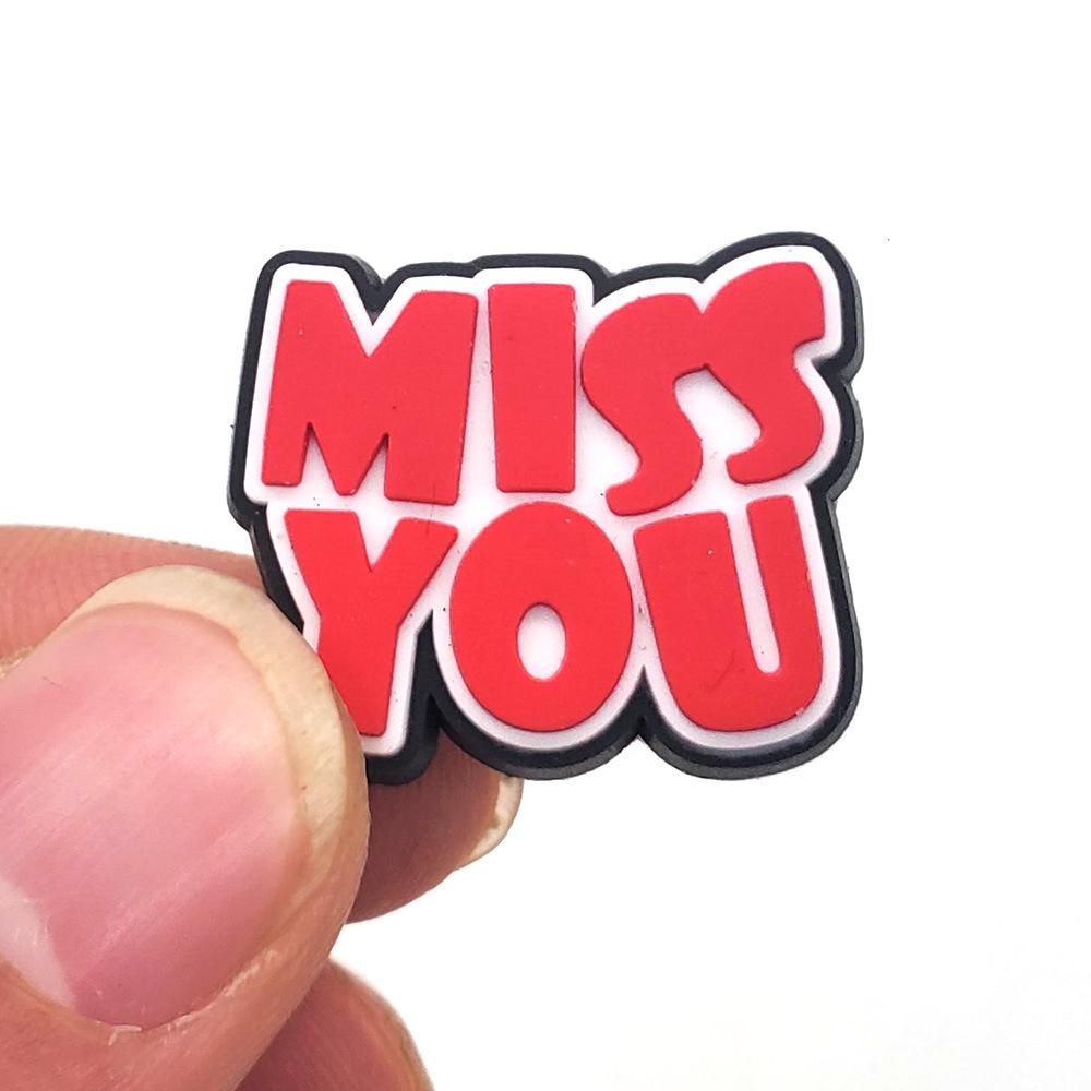 Серия фраз с буквами Мультяшные украшения для обуви-сабо: Милые ПВХ цветы и пряжки