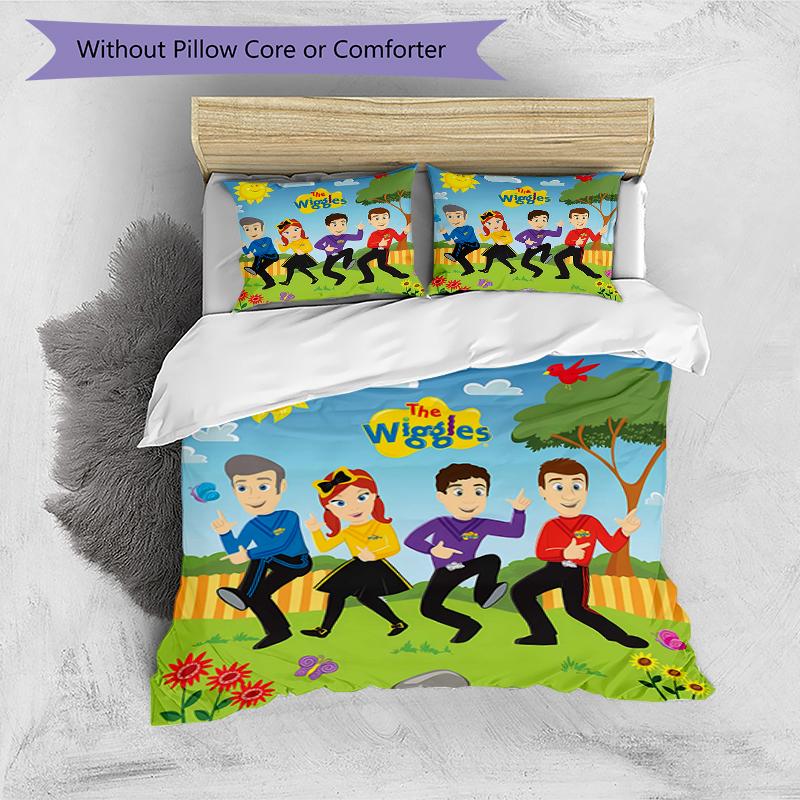 3pcs The Wiggles1 Design Cover Set - HD Printed Bedding with 1 Cover and 2 Pillowcases - Perfect for Home and Dorm Decor