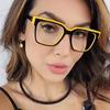 Women's Glasses Anti-Blue Light Simple Fashion Personality Retro TR90 Plain Glasses Commuter Student Travel Glasses