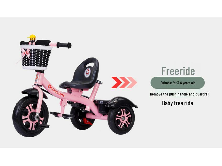 Lightweight Children's Pedal Car Stroller Tricycle for Ages 1-5