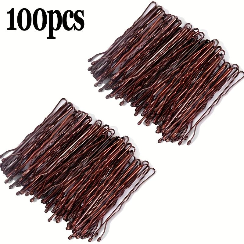 100 шт. Черные маленькие зажимы для волос Стальные шпильки с невидимой фиксацией, 5 см, Одноразовые, Идеально подходят для свадебного и повседневного использования, Свадебные аксессуары для волос