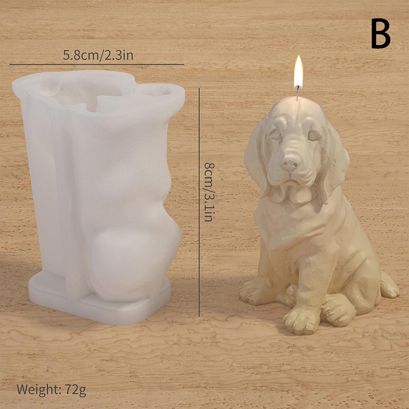 Милая 3D-свеча в виде животного, силиконовая форма для домашних животных, собака, сделай сам, ароматерапия, гипсовая свеча, смоляная форма для мыла, литьевая форма для домашнего декора