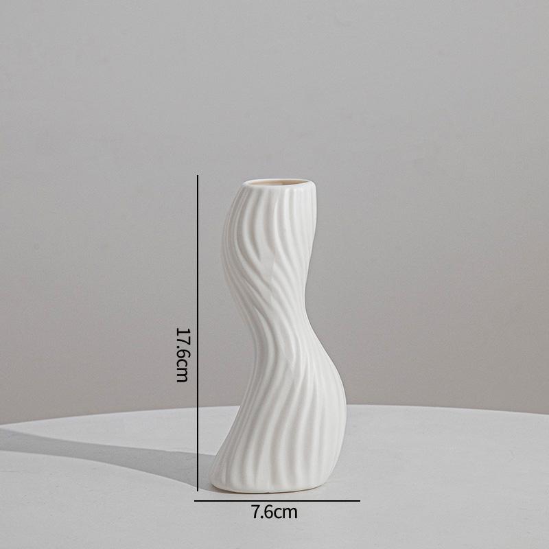 Ceramic Small Vases Desktop Room Ornament Home Living Room Porch Decoration Dry Hydroponics Flower Vase Modern Minimalist Decor
