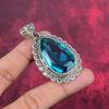 Blue Topaz Pendant, 925 Solid Sterling Silver Gemstone Jewelry, Handmade Pendant, For Thanksgiving