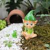Resin Crafts Garden Elf Decor Funny Frog Figurine Creative Elf Frog Statue Bonsai Decoration